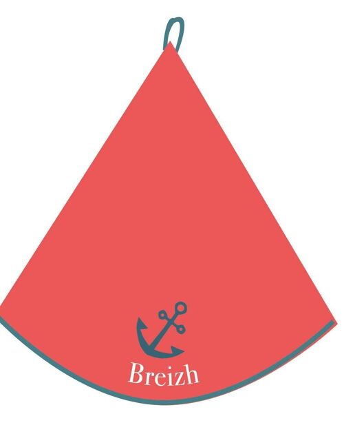ESSUIE MAIN ROND BRODE 60X0CM 100%COTON 360 G ANCRE ROUGE