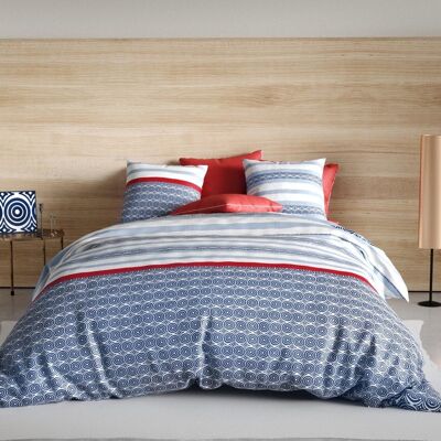 Bettbezug-Set, 3-teilig, 260 x 240 cm, 100 % Baumwolle, 57 Fäden – Santorini