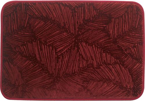 TAPIS DE BAIN 65X45CM 100% POLYESTER 260G PALME BORDEAUX