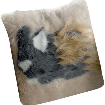 COUSSIN 40X40CM 100%RECTO 100%ACRYLIQUE VERSO 100%POLYESTER 680G BRUSHY LAPIN
