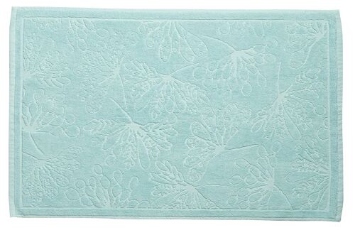 TAPIS DE BAIN BIO 80X50CM 100%COTON BIO 850G CYTEA BLEU CLAIR/GRIS