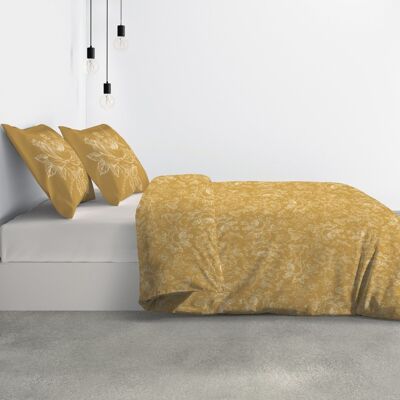 PARURE DE COUETTE 3PCS 260X240CM 100% COTON BIO 57 FILS/CM2-VICTORIA OCRE