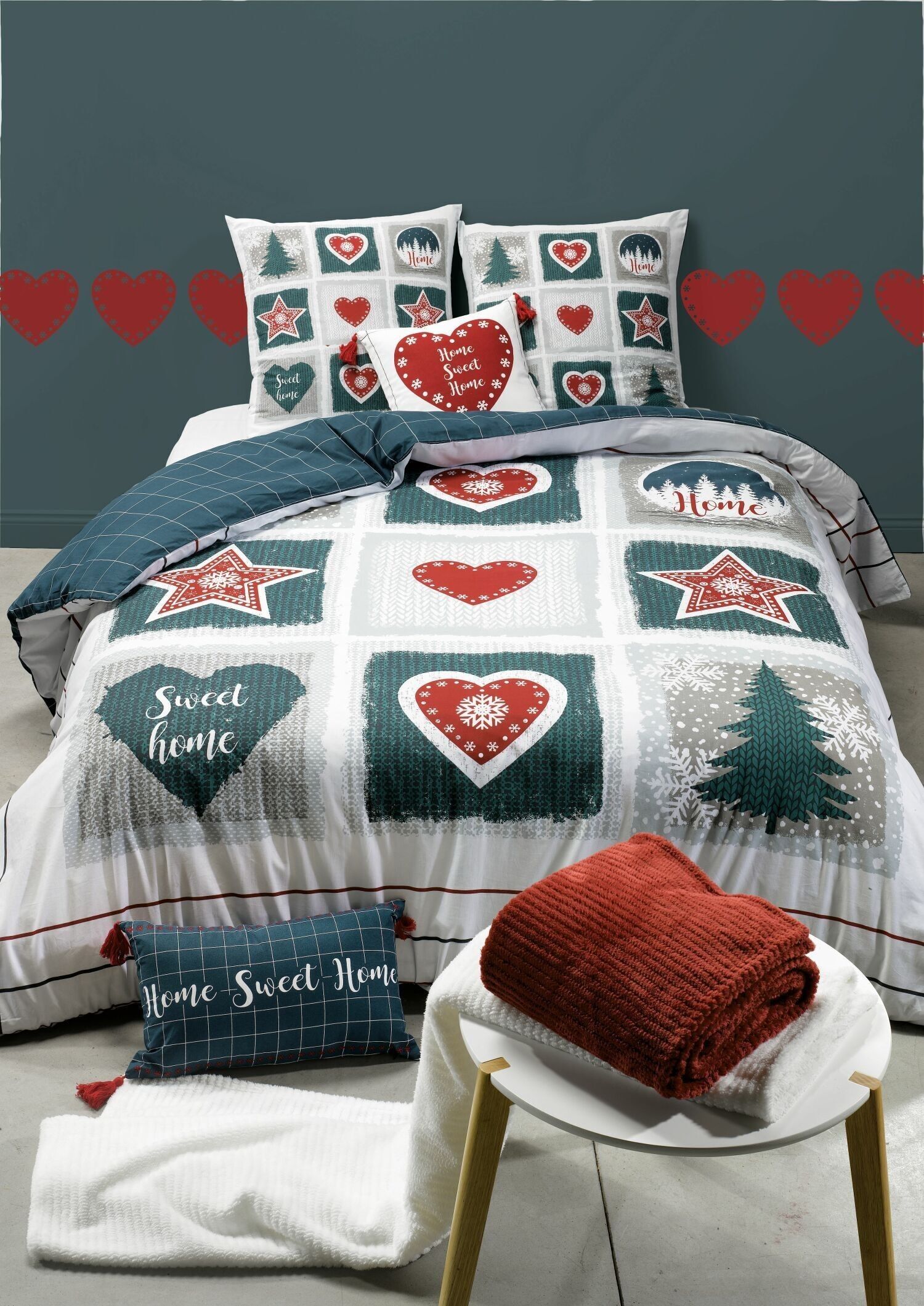 COMPLETO COPRIPIUMINO 100% COTONE 3 PZ 260X240CM CASA DOLCE CASA