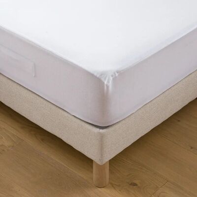 PROTEGE MATELAS 90X120CM 100% POLYESTER 205GSM MATELASSE IMPERMEABLE RESPIRANT BLANC