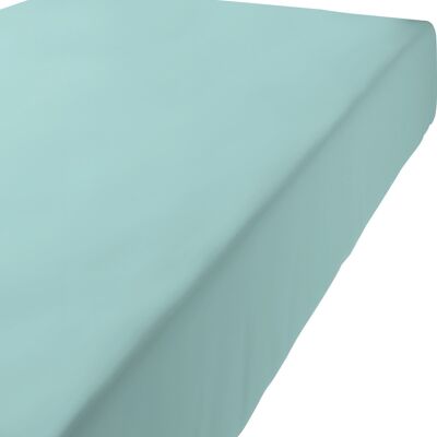 DRAP HOUSSE 90X190CM BONNET:35CM 100%COTON 115G 57FILS AQUA