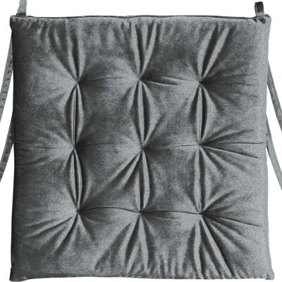 GALETTE DE CHAISE 38X38CM 100% POLYESTER 260GSM VELVET PIQUEE 9 PTS ASPHALTE