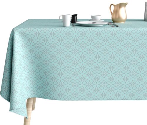 NAPPE FLOCON BLEU 150X300CM 100% POLYESTER