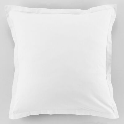 LOT DE 2 TAIES D'OREILLER 63X63CM 100% COTON 57FILS BLANC