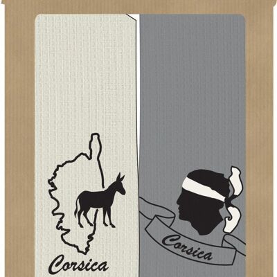 SET OF 2 TOWELS 60X40CM 100% COTTON 200G NA CORSICA GREY/IVORY