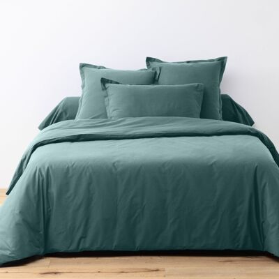 Bettbezug-Set, 3-teilig, 240 x 220 cm, 100 % Baumwolle, 57 Fäden, Entenblau