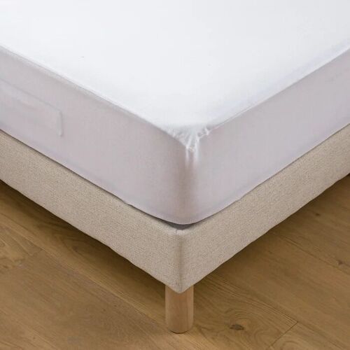 PROTEGE MATELAS 140X190CM 100% POLYESTER 205GSM MATELASSE / RESPIRANT BLANC