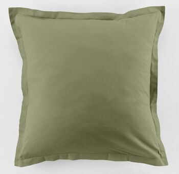 LOT DE 2 TAIES 63X63CM 100% COTON 57FILS VERT VERVEINE 1