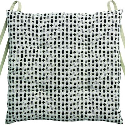 FUNDA PARA SILLA 38X38CM 100% ALGODÓN KILKA NEGRO/BEIGE