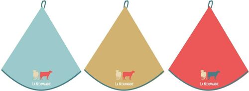 ESSUIE MAIN ROND BRODE 60X0CM 100%COTON 360 G CAP NORMAND ASSORTIS
