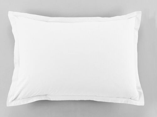 LOT DE 2 TAIES D'OREILLER 50X70CM 100% COTON 57FILS BLANC