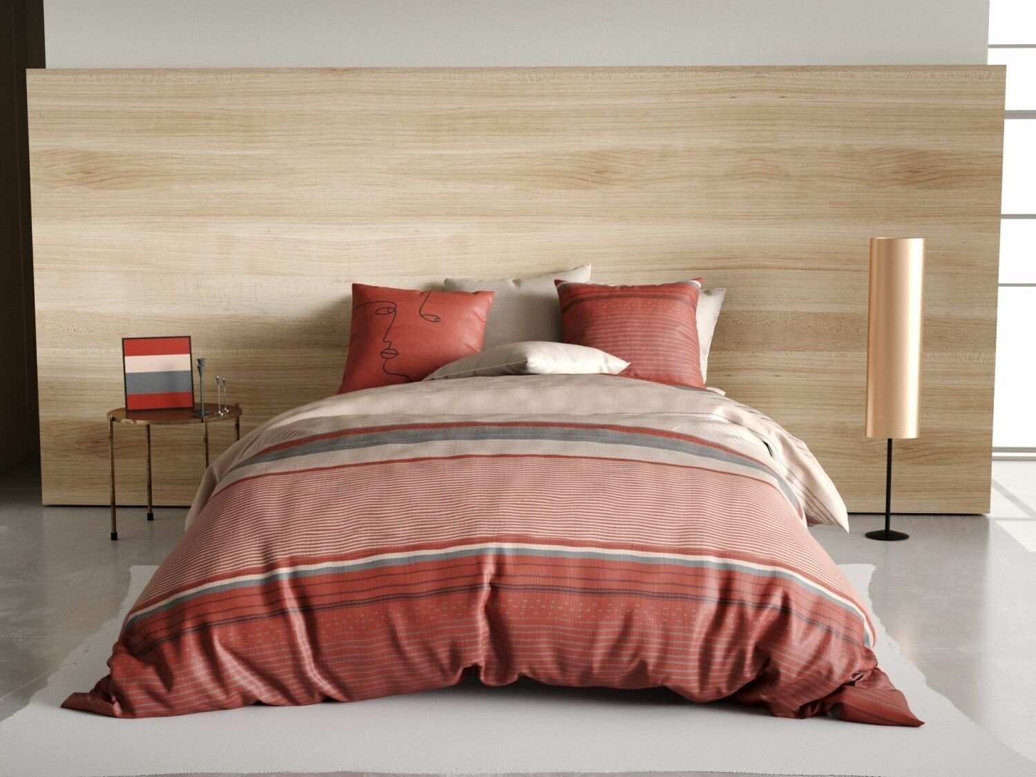 SET COPRIPIUMINO 2PZ 140X200CM 100% COTONE 71 FILI/CM2 -HANA