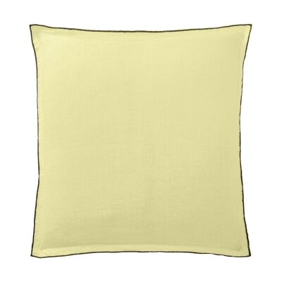 TAIE D'OREILLER 65X65CM 100%LIN LAVÉ 160G BEURRE (LOT DE 2)