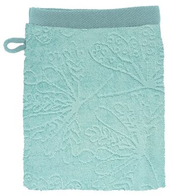 GANTS DE TOILETTE BIO 21X15CM 100%COTON BIO 470G CYTEA BLEU CLAIR/GRIS