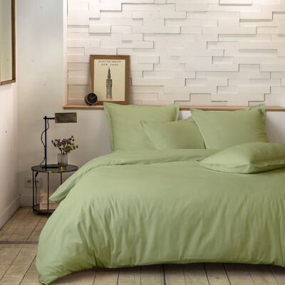 DUVET SET 3PCS 240X220CM 100% PERCALE COTTON 80 THREADS/CM2-UNI SAGE