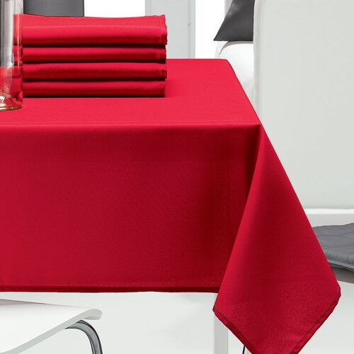 NAPPE RECTANGULAIRE 240X140CM 100% POLYESTER 130GSM UNI PES ROUGE