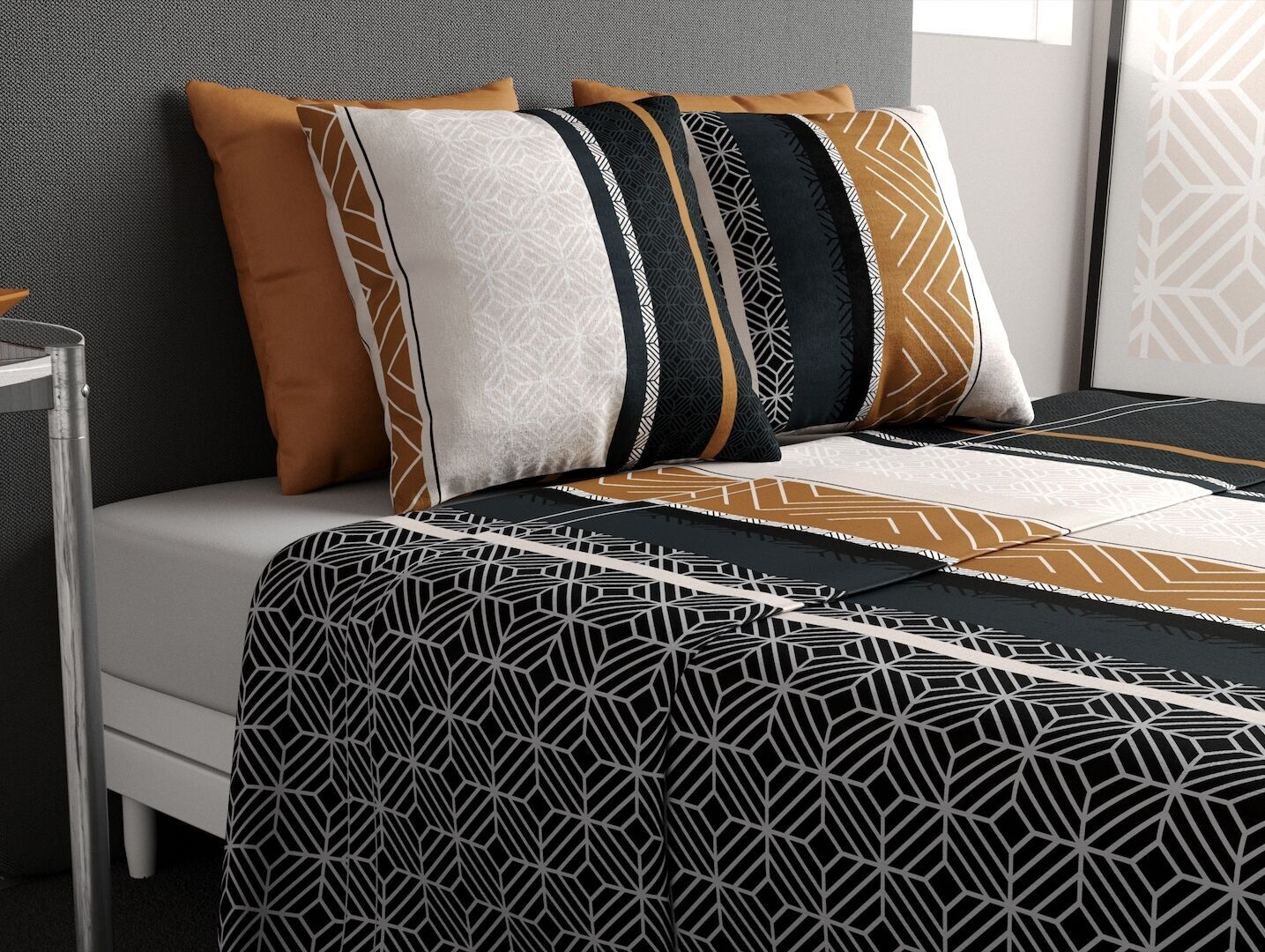 SET LENZUOLO 3 PZ 180X290CM LENZUOLO CON SOTTO 90x190CM 100% COTONE 57 FILI-TROPHY