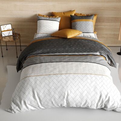 Bettbezug-Set, 3-teilig, 260 x 240 cm, 100 % Baumwolle, 57 Fäden – Kork