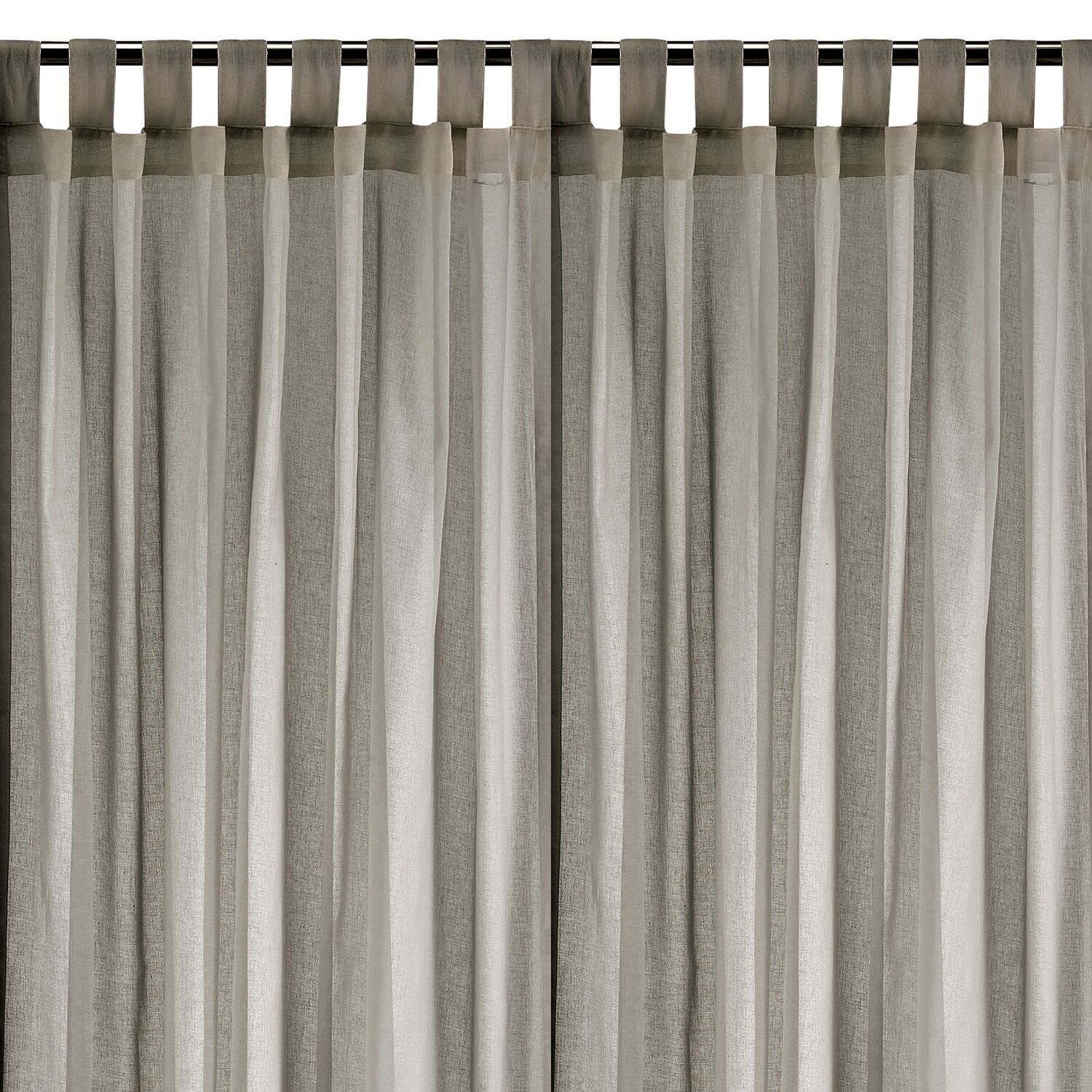 CORTINA DE VOIL CON BOLSAS 240X140CM 100% ALGODÓN 80G UNI ALGODÓN TAUPE