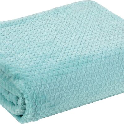 PLAID 160X130CM 100% POLYESTER 260GSM AQUA WAFER