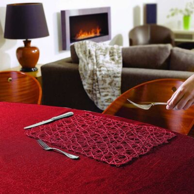 TABLECLOTH 0X180CM 100% POLYESTER 90GSM SHINY RED