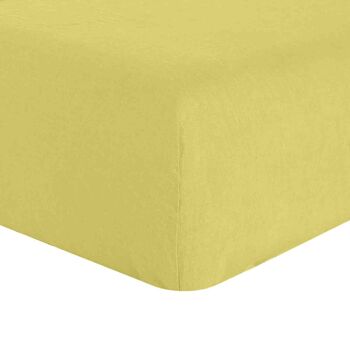 DRAP HOUSSE 140X190CM BONNET:30CM 100%LIN LAVÉ 160G POIRE 1