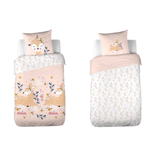 PARURE HOUSSE DE COUETTE 2PCS 140X200CM 100%COTON 57FILS DEER