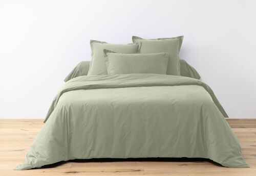 PARURE DE DRAP 3PCS180X290CM DRAP HOUSSE 90x190CM COTON 57FILS/CM2 VERVEINE