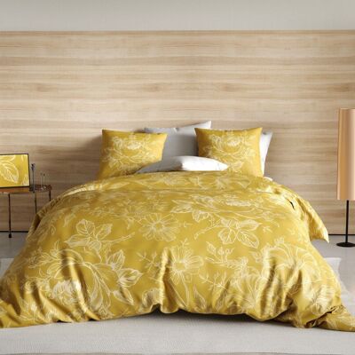 PARURE DE COUETTE 3PCS 200X200CM 100% COTON BIO 57 FILS/CM2-VICTORIA OCRE