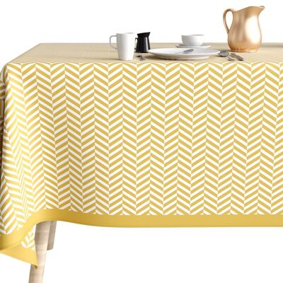 MANTEL ALGODÓN ANTIMANCHAS 140X250 CHEVRON DORADO