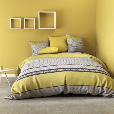 PARURE DE COUETTE 2PCS 140X200CM 100% MICROFIBRE 55GSM VAXO JAUNE