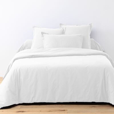 Bettbezug-Set, 3-teilig, 240 x 220 cm, 100 % Baumwolle, 57 Fäden, Weiß