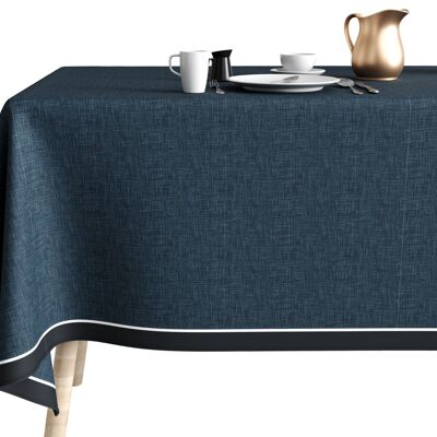 ANTI-STAIN COTTON TABLECLOTH 140X250 CHAMBRAY BLUE