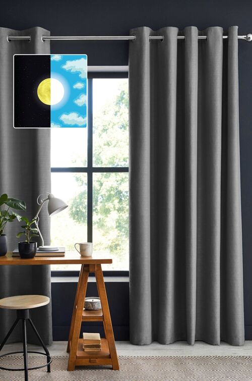 RIDEAU OCCULTANT 140X260CM 100% POLYESTER Anthracite