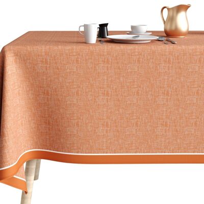 NAPPE COTON ANTI TACHE 140X200 CHAMBRAY TERRACOTTA