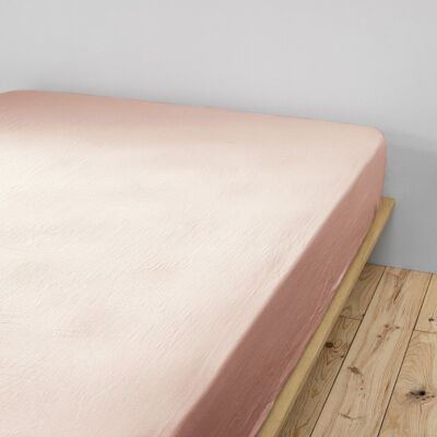 FITTED SHEET 160x200CM 100% COTTON GAUZE MARSHMALLOW