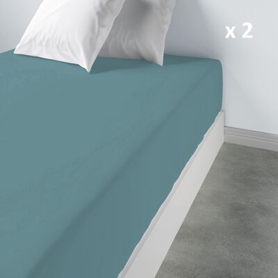 DRAP HOUSSE 90X190CM BONNET:35CM 100%COTON 115G 57FILS LAGON