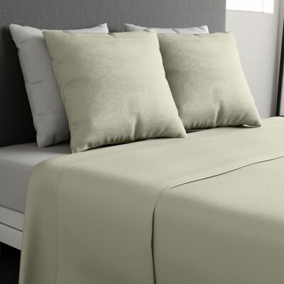 3-teiliges Bettlaken-Set, 100 % Baumwolle, 57 Fäden, 270 x 300 cm + 2 in Grau