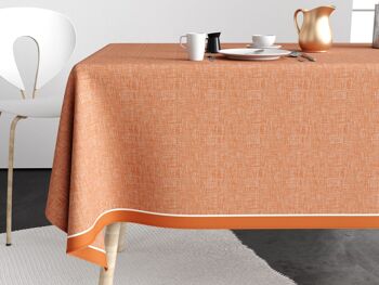 NAPPE COTON ANTI TACHE 140X250 CHAMBRAY TERRACOTTA 2