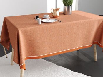 NAPPE COTON ANTI TACHE 140X250 CHAMBRAY TERRACOTTA 3