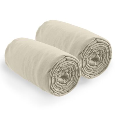 2 LENZUOLA CON SOTTO 80X200CM BERRETTO 35CM 100% COTONE 57 FILI LATTE