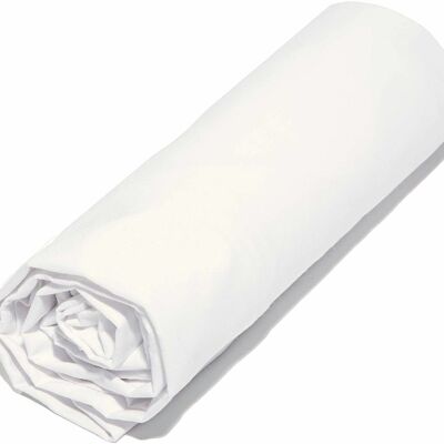 DRAP HOUSSE 180X200CM BONNET 30CM 100%COTON BIO 57 FILS/CM2 BLANC