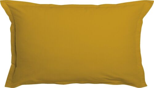 LOT DE 2 TAIES D'OREILLER 50X70CM 100% COTON 57FILS JAUNE SAFRAN