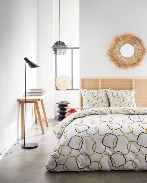PARURE DE COUETTE RÉVERS. 3 PCS 240X260CM 100% COTON 57 FILS/CM2 SUNSHINE 4.36
