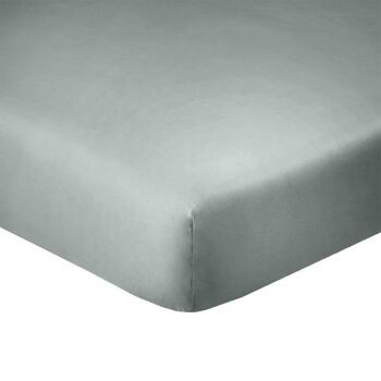 DRAP HOUSSE 90X190CM BONNET 35CM 100% COTON 57FILS SILVER 2