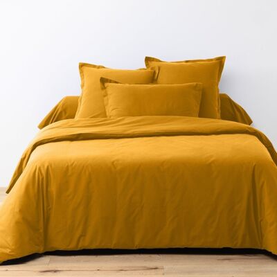 JUEGO DE FUNDA NÓRDICA 3PZS 260X240CM 100% ALGODÓN 57 HILOS AMARILLO AZAFRÁN